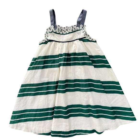 Pink Chicken Renata Green Striped Sleeveless Dress size 5 - Picture 6 of 8